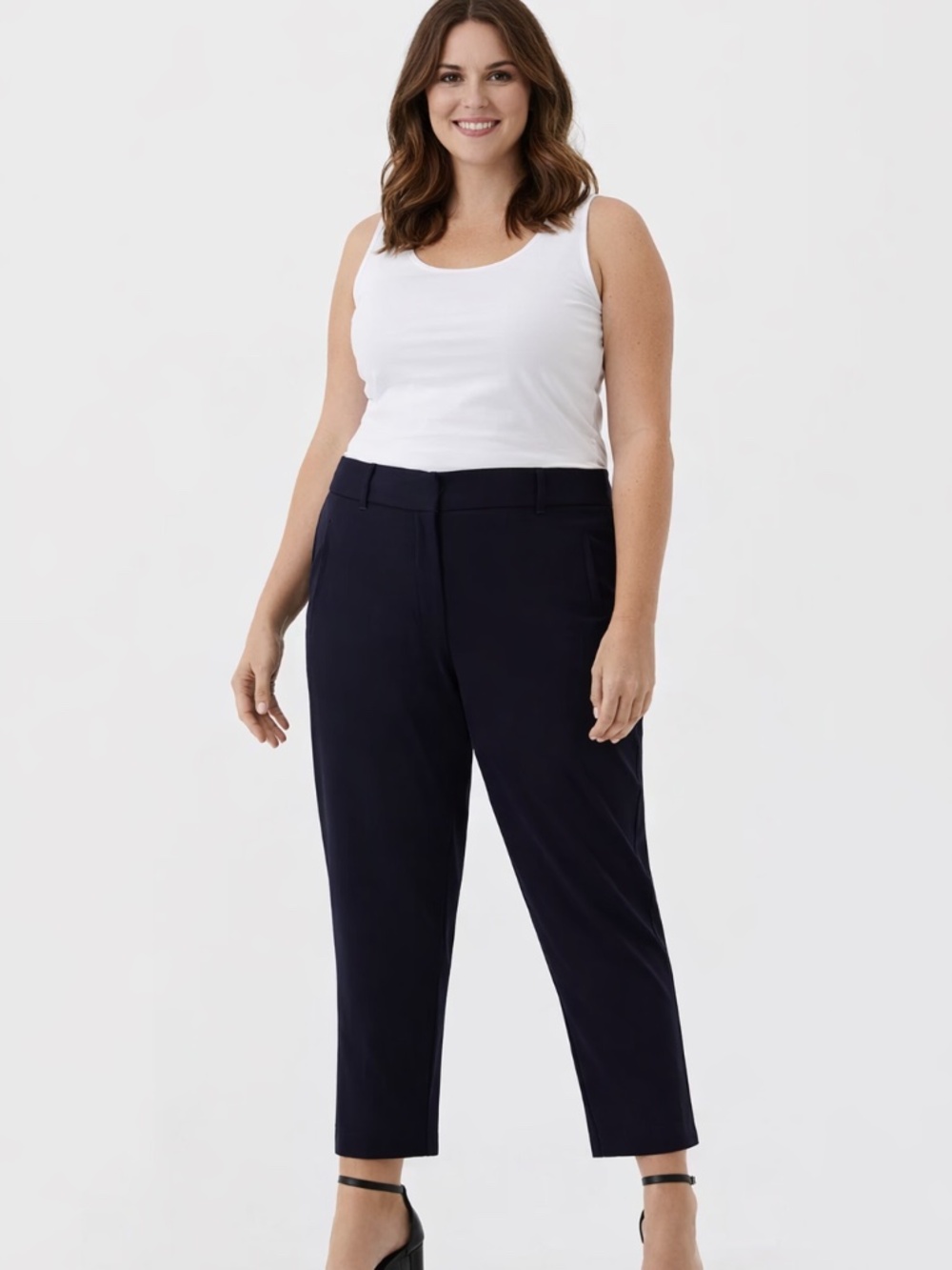 Rafaella Plus Size 24W Straight Leg Ankle Pants Navy Blue NWT.